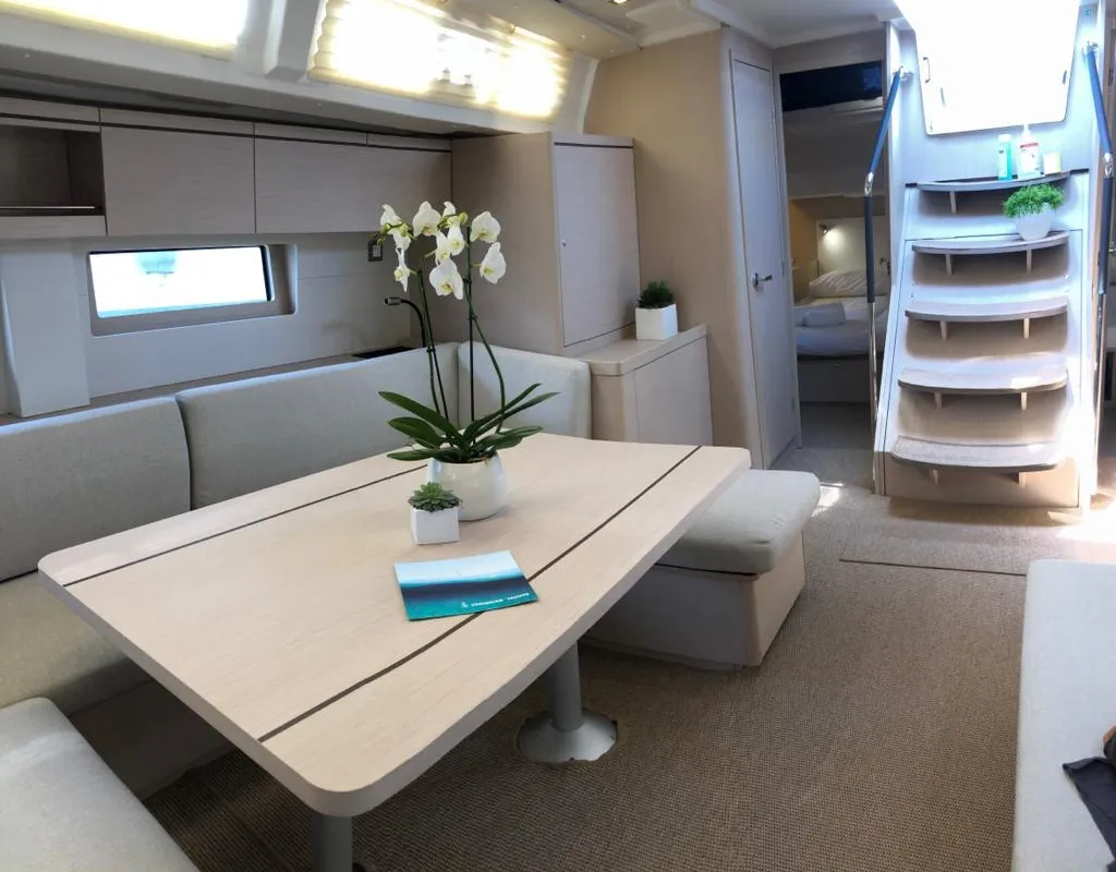 Salon of DEMILIA STAR, a Beneteau Oceanis 51.1 sailboat at Athens, Greece