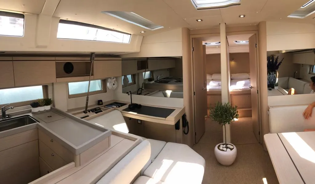 Salon of DEMILIA STAR, a Beneteau Oceanis 51.1 sailboat at Athens, Greece