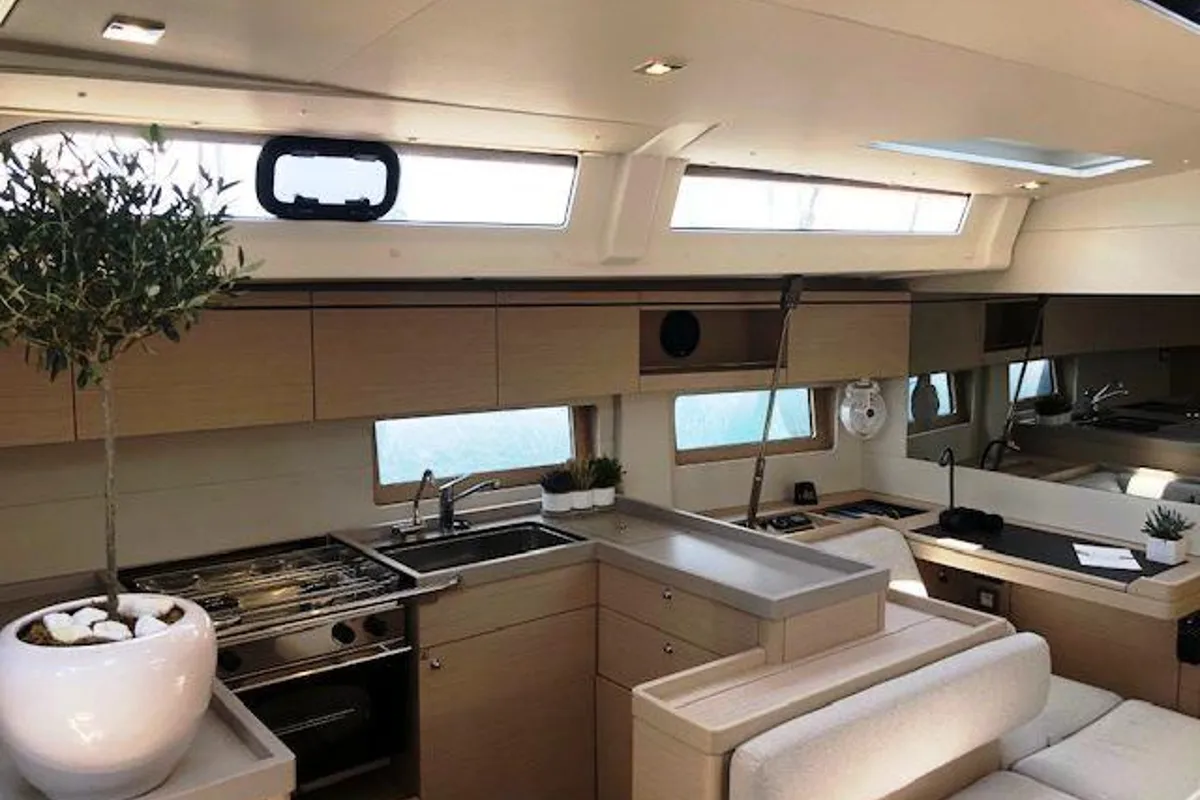 Galley of DEMILIA STAR, a Beneteau Oceanis 51.1 sailboat at Athens, Greece