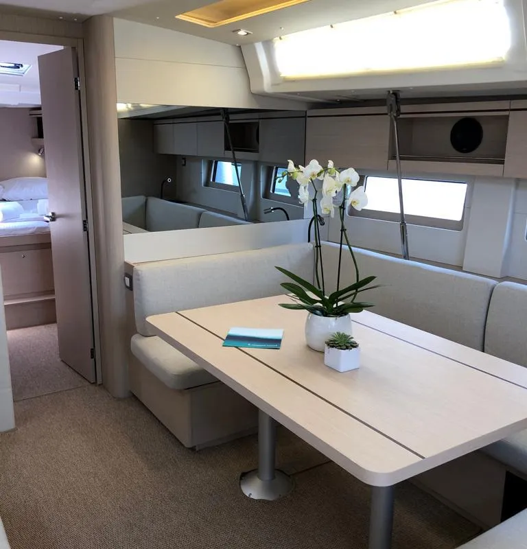 Salon of DEMILIA STAR, a Beneteau Oceanis 51.1 sailboat at Athens, Greece