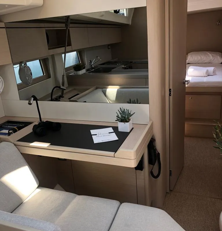 Salon of DEMILIA STAR, a Beneteau Oceanis 51.1 sailboat at Athens, Greece