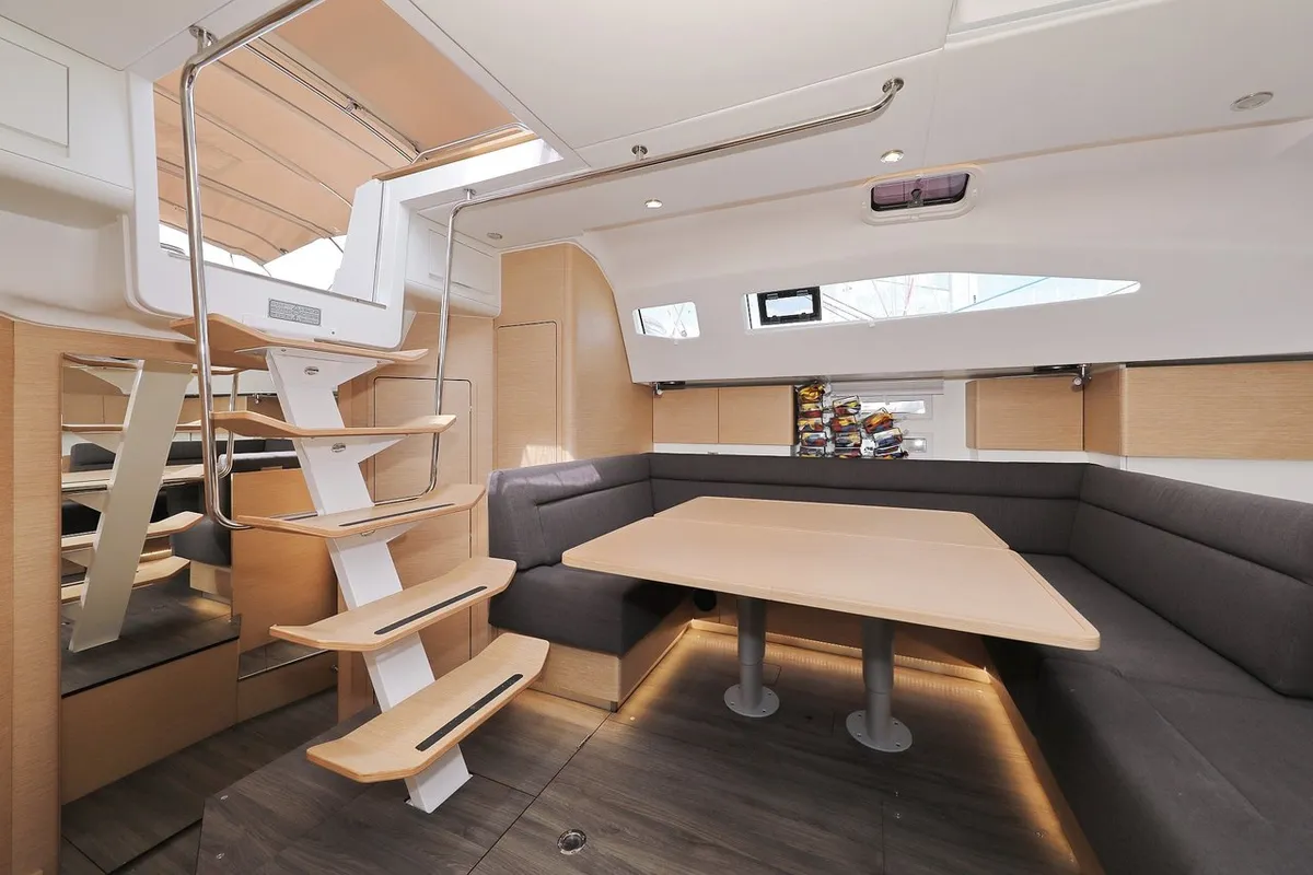 Salon of Abena, a Elan Impression 50 sailboat at Grad Biograd na Moru, Croatia