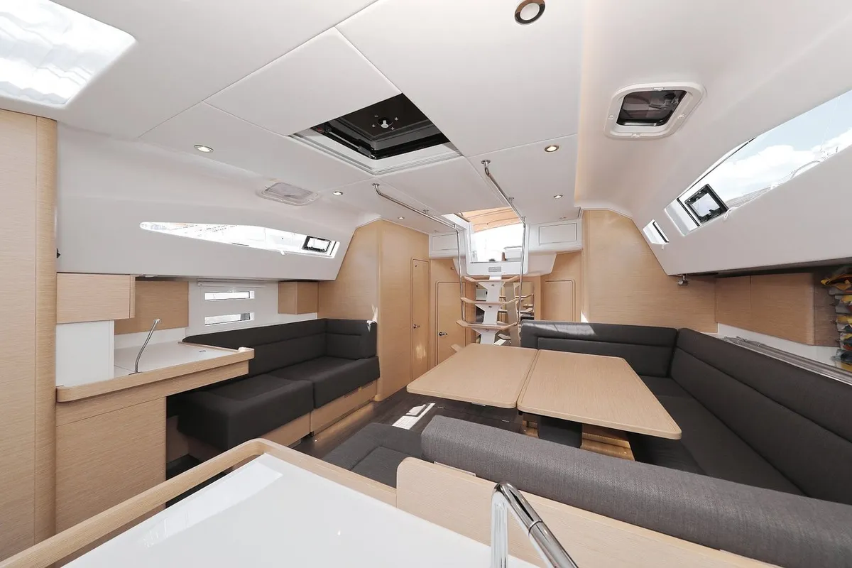 Salon of Abena, a Elan Impression 50 sailboat at Grad Biograd na Moru, Croatia