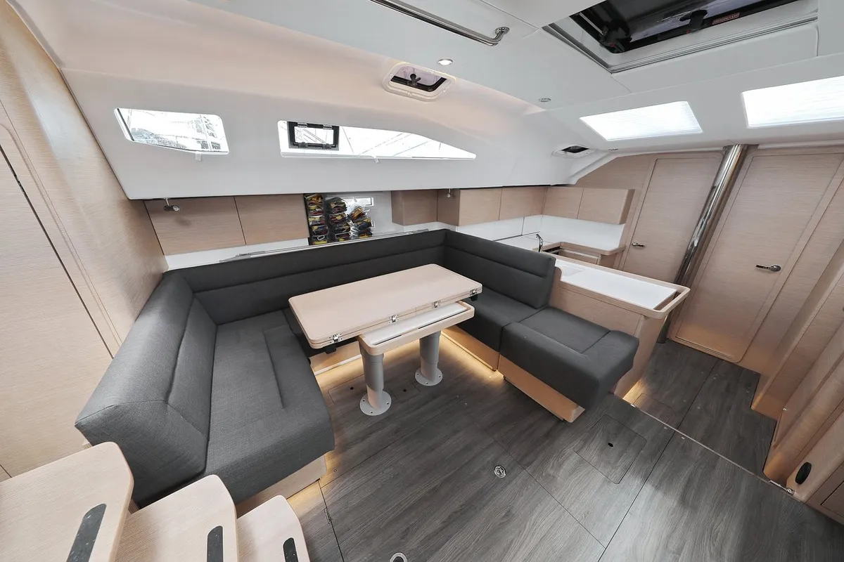 Salon of Abena, a Elan Impression 50 sailboat at Grad Biograd na Moru, Croatia