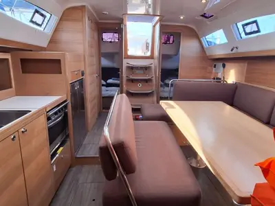 Galley of Flamingo, a Elan Impression 45.1 sailboat at Grad Šibenik, Croatia