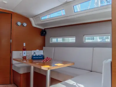 Galley of Anassa, a Jeanneau Sun Odyssey 410 sailboat at Kos, Greece