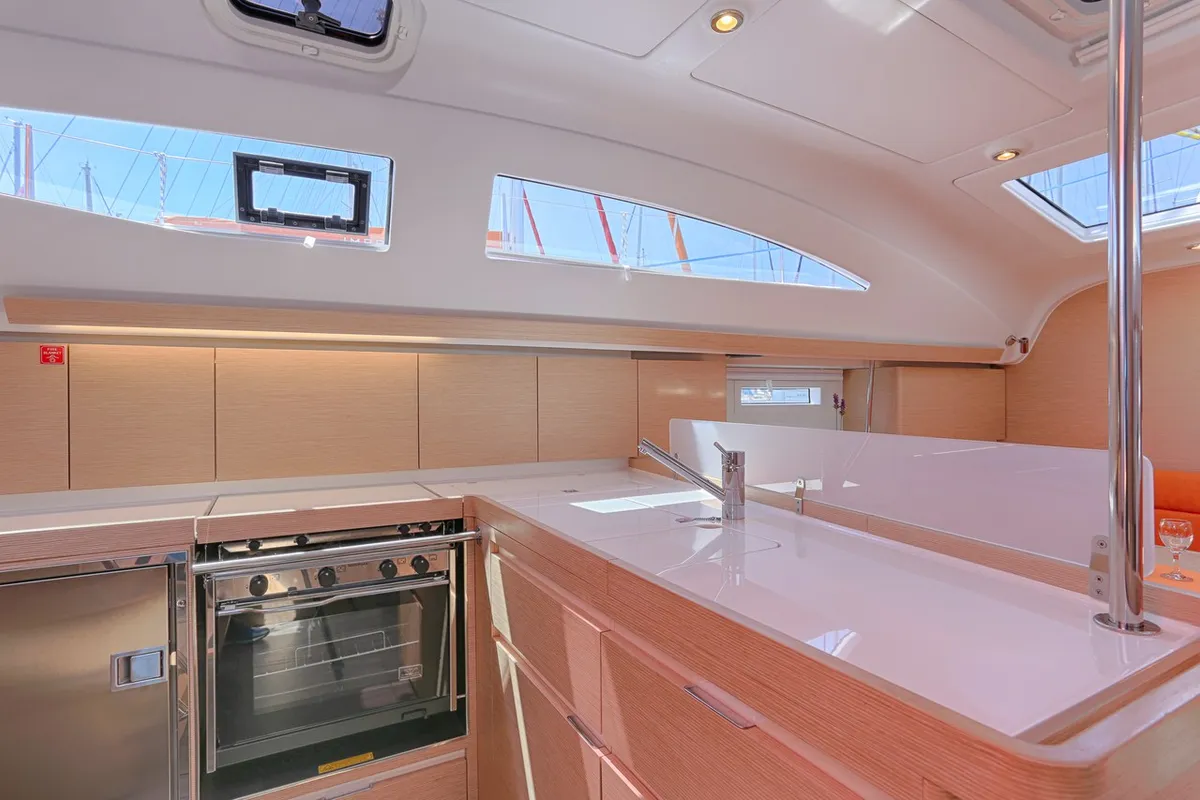 Galley of Star, a Elan Impression 45 sailboat at Split, Croatia