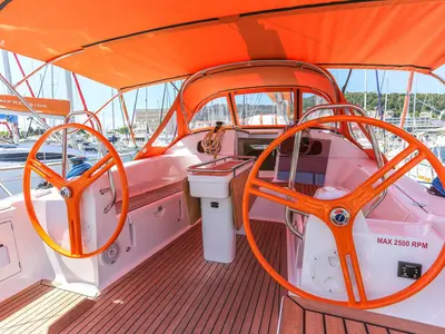 Cockpit of Star, a Elan Impression 45 sailboat at Split, Croatia