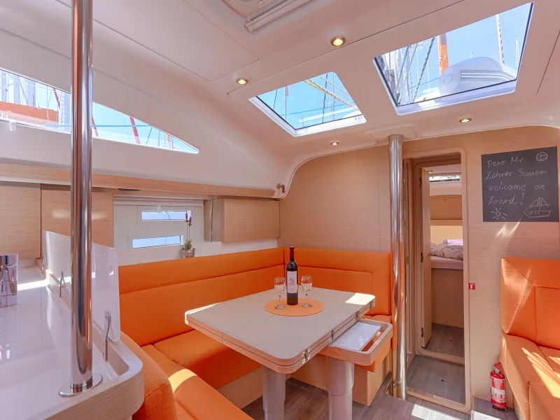 Salon of Star, a Elan Impression 45 sailboat at Split, Croatia
