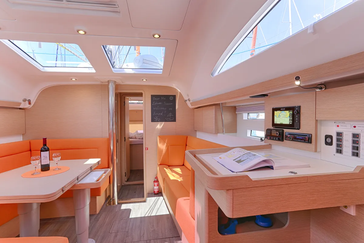 Salon of Star, a Elan Impression 45 sailboat at Split, Croatia