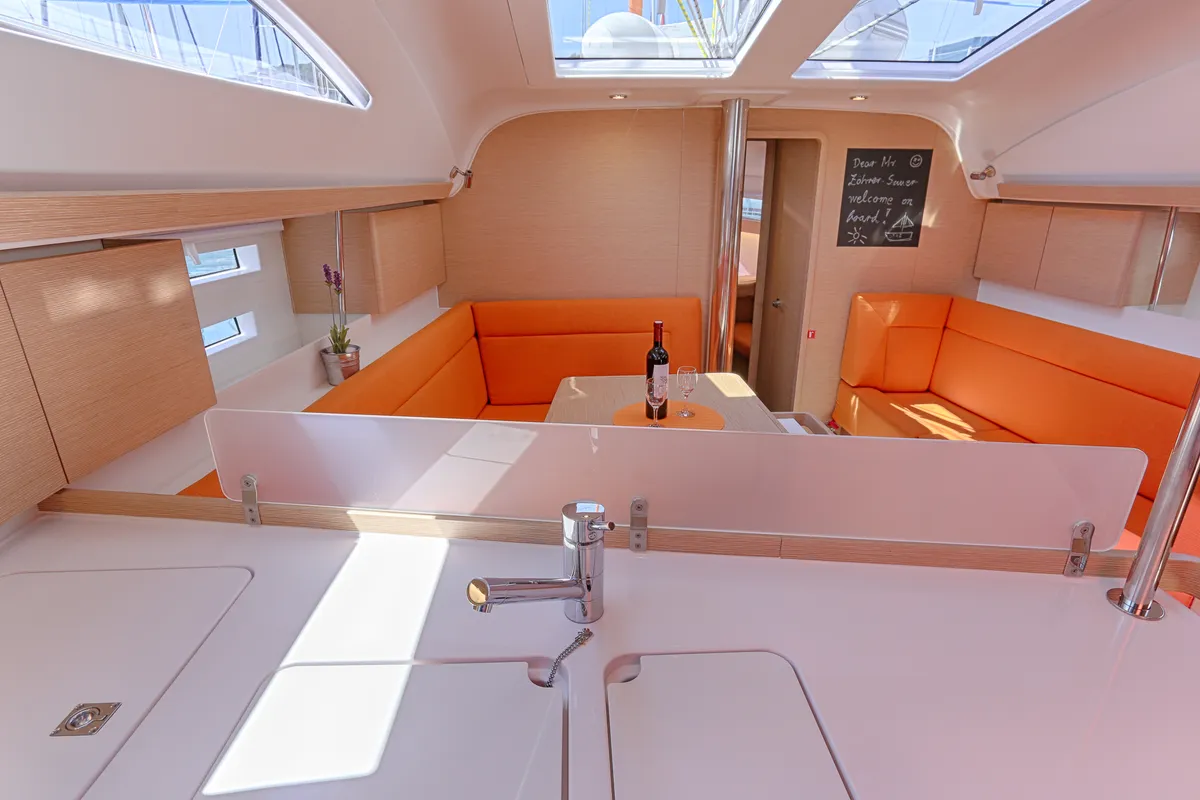 Galley of Star, a Elan Impression 45 sailboat at Split, Croatia