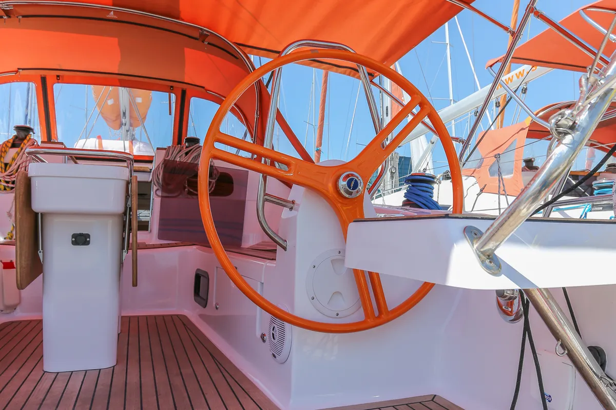 Cockpit of Star, a Elan Impression 45 sailboat at Split, Croatia