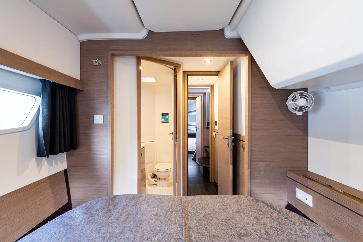 Cabin on Rih, a Fountaine Pajot Isla 40 catamaran at Municipal Unit of Lefkada, Greece