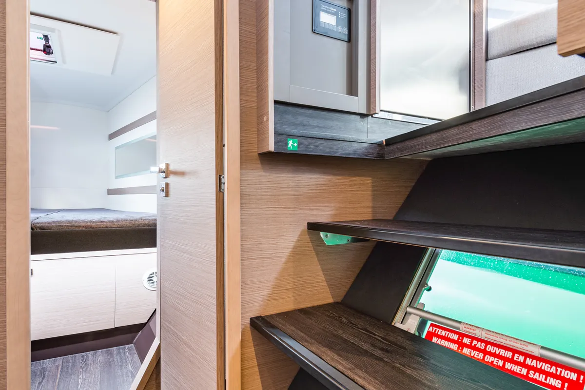 Cabin on Rih, a Fountaine Pajot Isla 40 catamaran at Municipal Unit of Lefkada, Greece