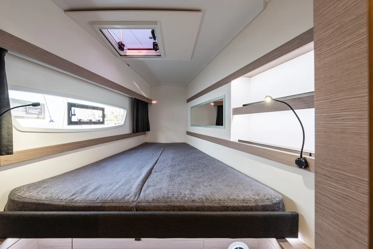 Cabin on Rih, a Fountaine Pajot Isla 40 catamaran at Municipal Unit of Lefkada, Greece