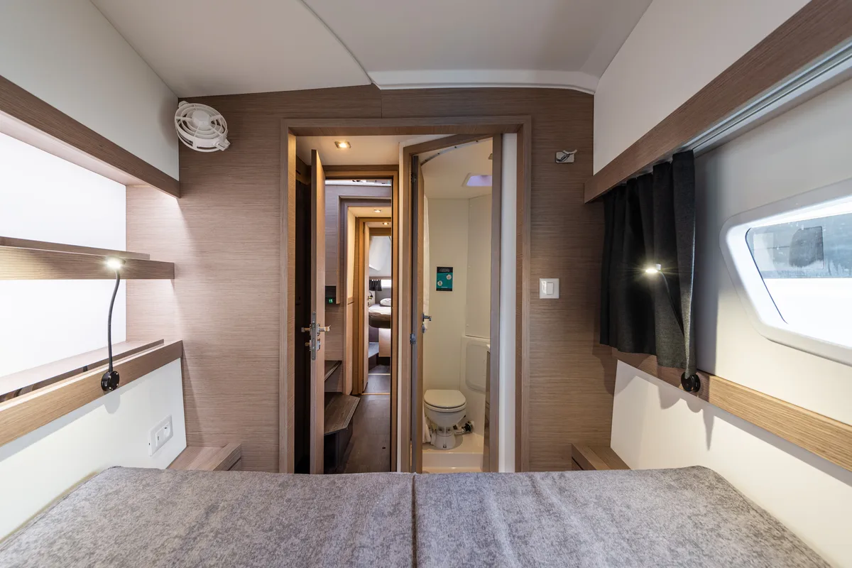 Cabin on Rih, a Fountaine Pajot Isla 40 catamaran at Municipal Unit of Lefkada, Greece