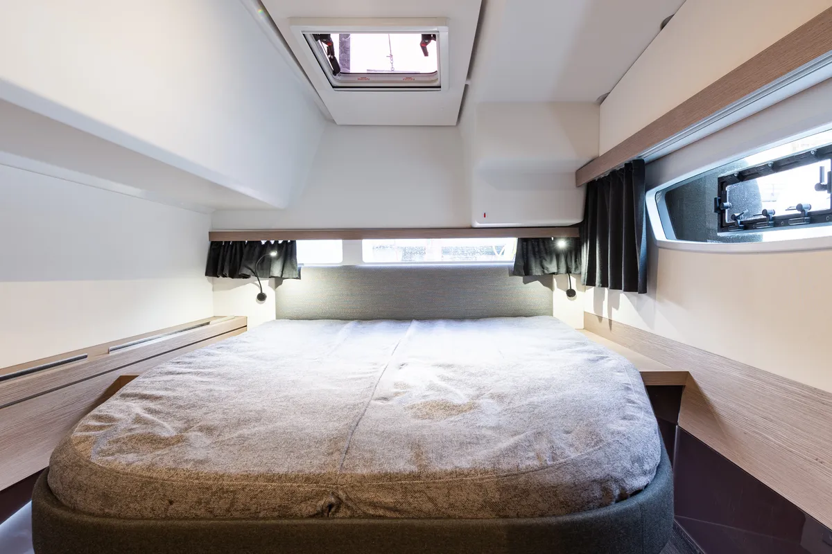 Cabin on Rih, a Fountaine Pajot Isla 40 catamaran at Municipal Unit of Lefkada, Greece