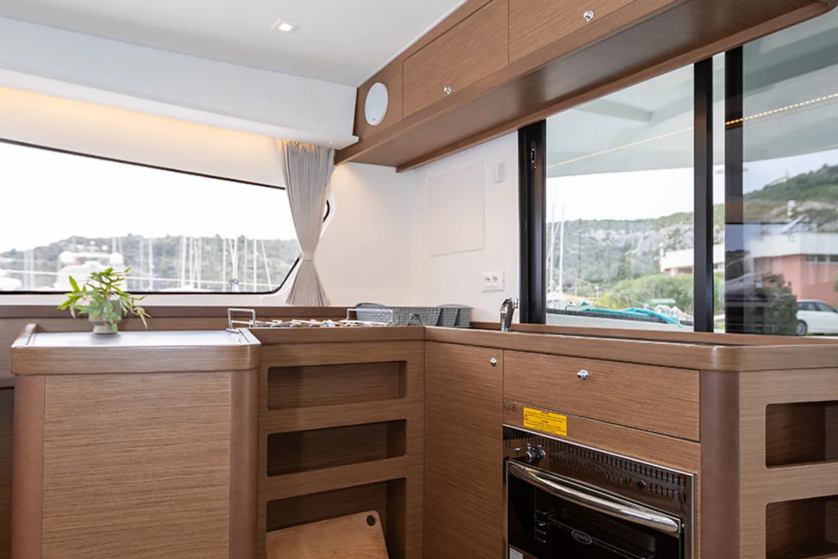 Galley of POSEIDON 2021 (air condition, generator), a Lagoon 42 catamaran at Primošten, Croatia