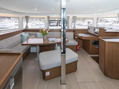 Salon of POSEIDON 2021 (air condition, generator), a Lagoon 42 catamaran at Primošten, Croatia