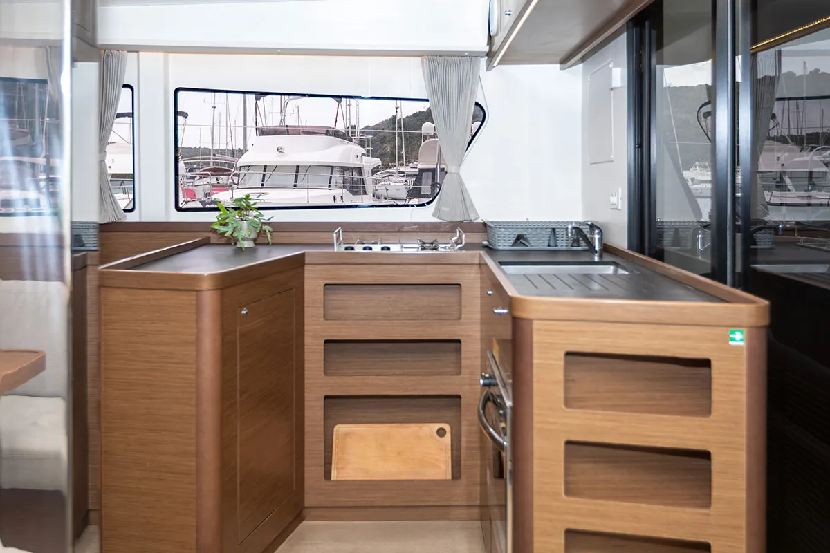 Galley of POSEIDON 2021 (air condition, generator), a Lagoon 42 catamaran at Primošten, Croatia
