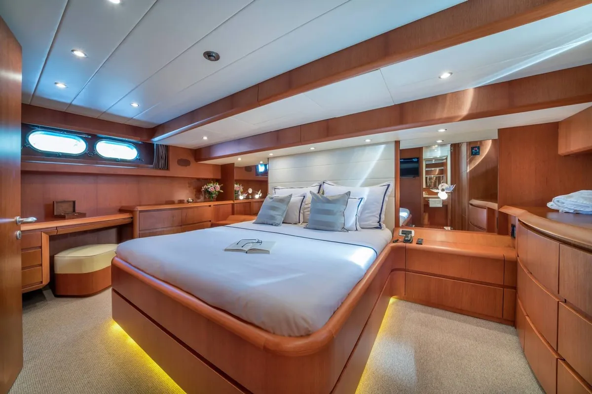 Cabin on Jantar, a Maiora 20S motor yacht at Split, Croatia