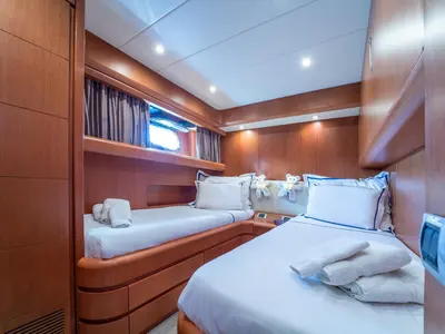 Cabin on Jantar, a Maiora 20S motor yacht at Split, Croatia
