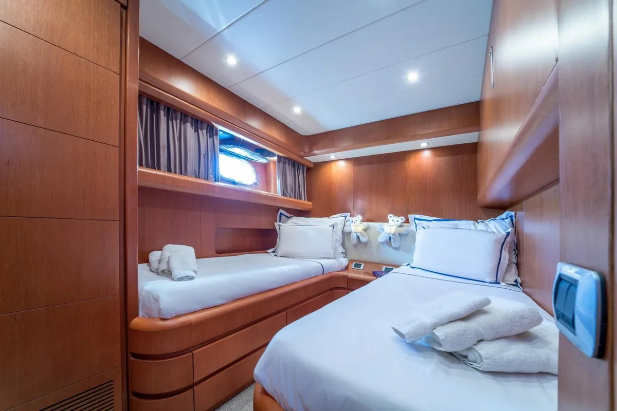Cabin on Jantar, a Maiora 20S motor yacht at Split, Croatia