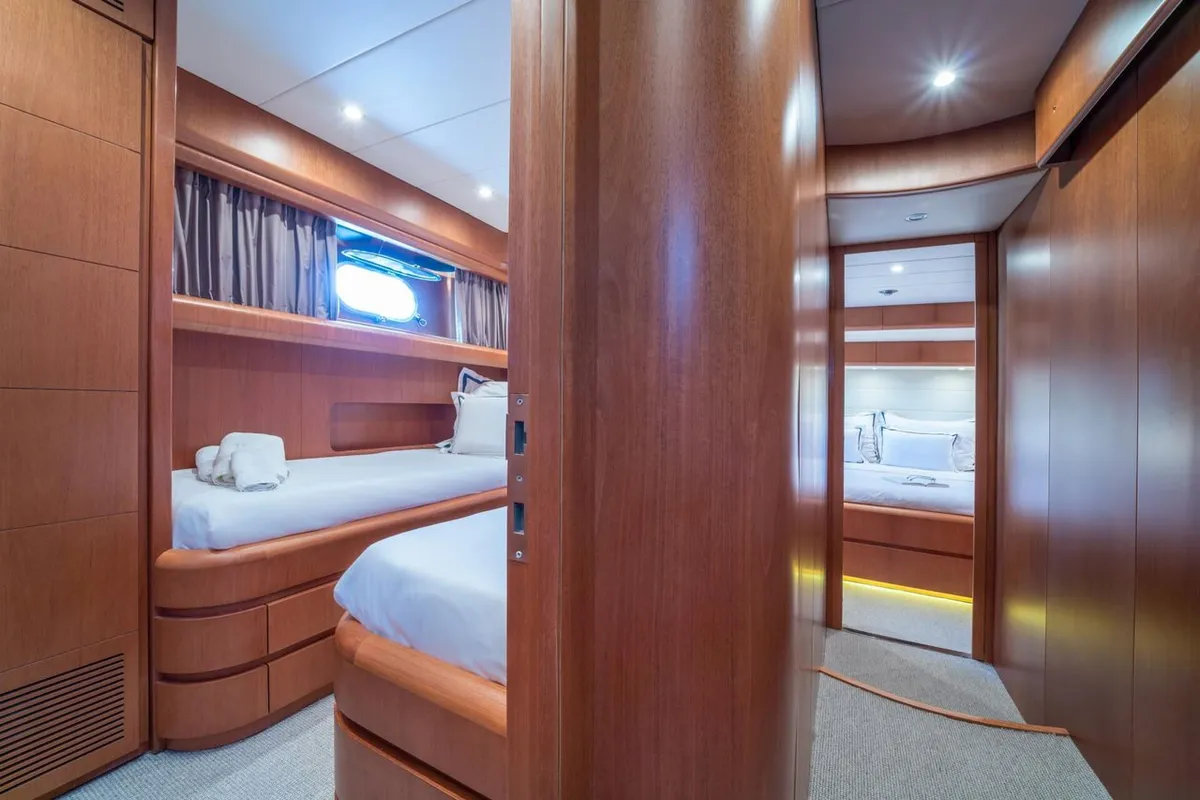 Cabin on Jantar, a Maiora 20S motor yacht at Split, Croatia