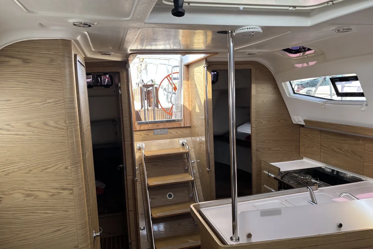 Salon of Fides, a Elan Impression 40 sailboat at Pula, Croatia