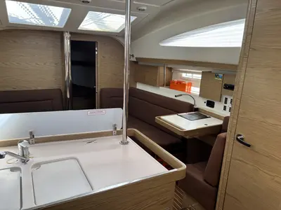 Salon of Fides, a Elan Impression 40 sailboat at Pula, Croatia