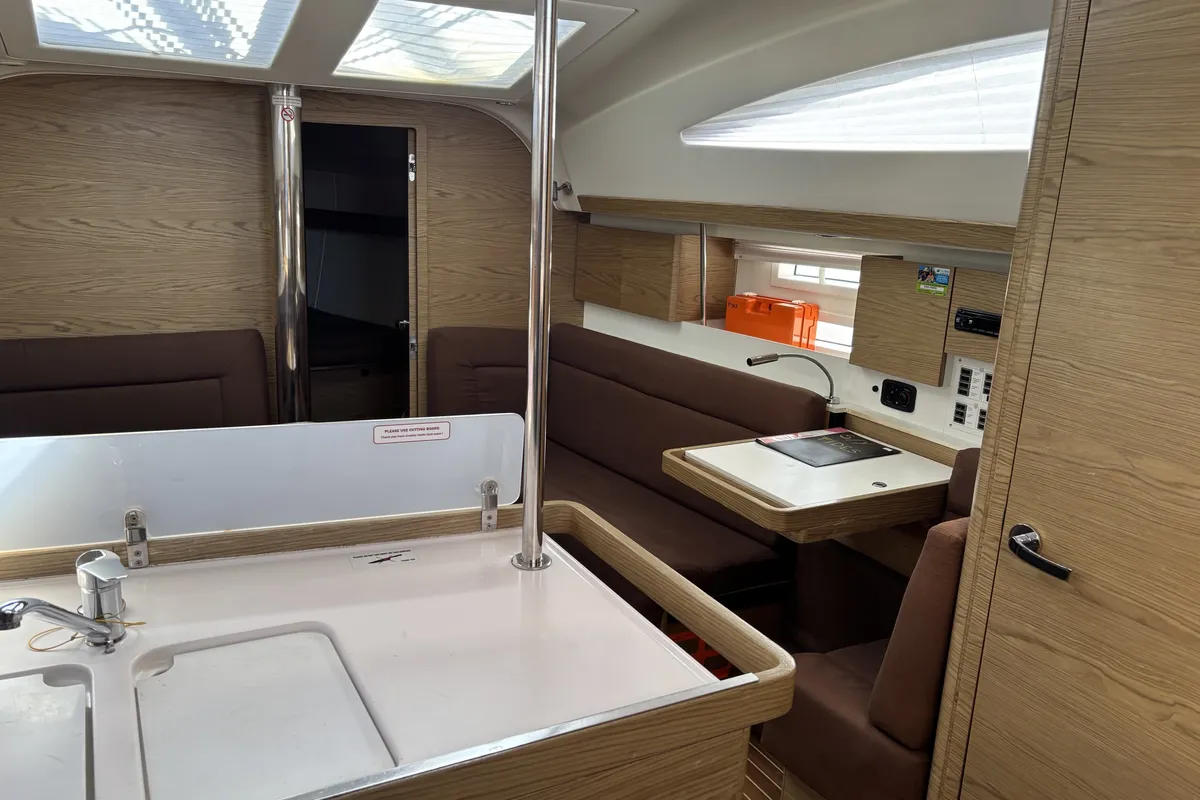 Salon of Fides, a Elan Impression 40 sailboat at Pula, Croatia