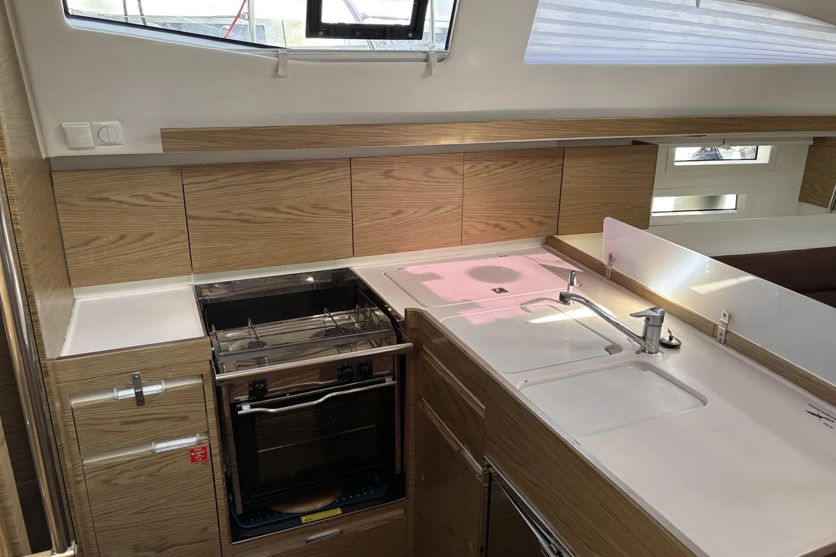 Galley of Fides, a Elan Impression 40 sailboat at Pula, Croatia