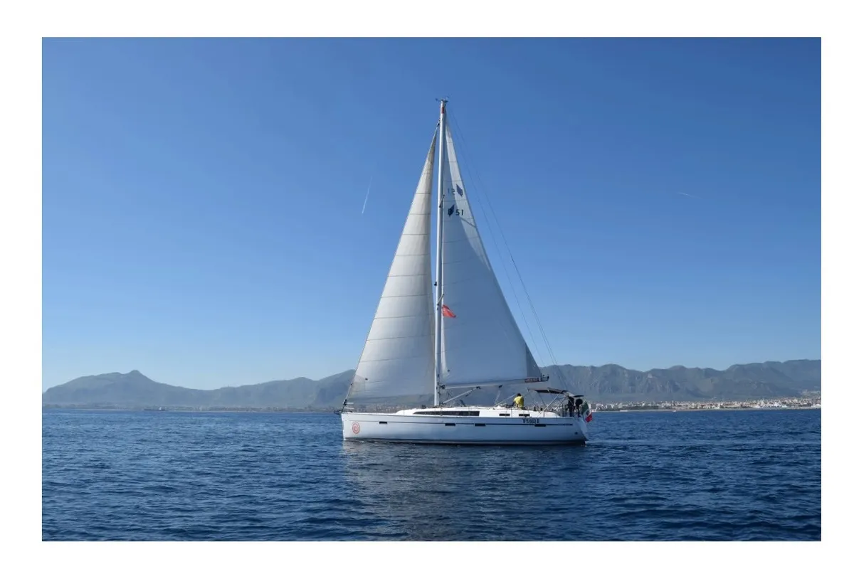 Exterior view of Nora, a Bavaria Cruiser 51 sailboat at Palermo, Italy