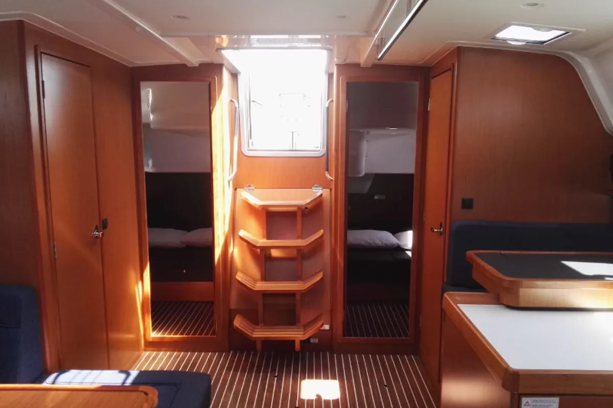 Salon of Nora, a Bavaria Cruiser 51 sailboat at Palermo, Italy