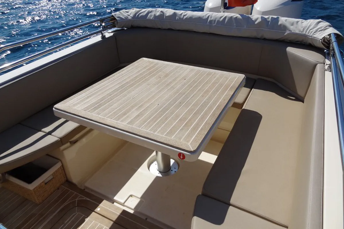 Deck of Marco, a MAR-CO e-motion 32 motorboat at Primošten, Croatia