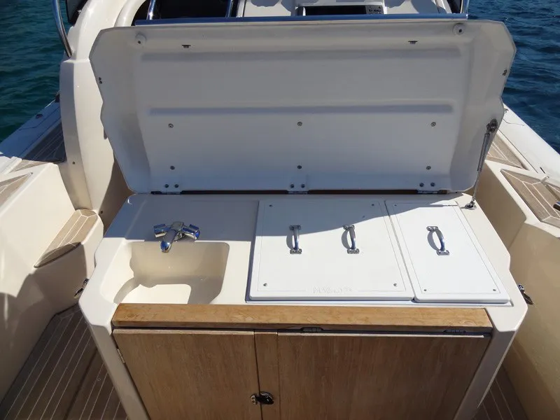 Deck of Marco, a MAR-CO e-motion 32 motorboat at Primošten, Croatia