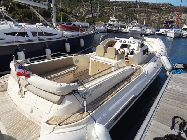 Exterior view of Marco, a MAR-CO e-motion 32 motorboat at Primošten, Croatia