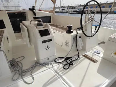 Cockpit of Jeanneau Sun Odyssey 440, a sailboat at Elephant Butte Estates, United States