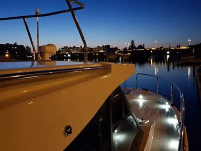 Deck of Tofino, a Futura 36 motor yacht at Kukljica, Croatia