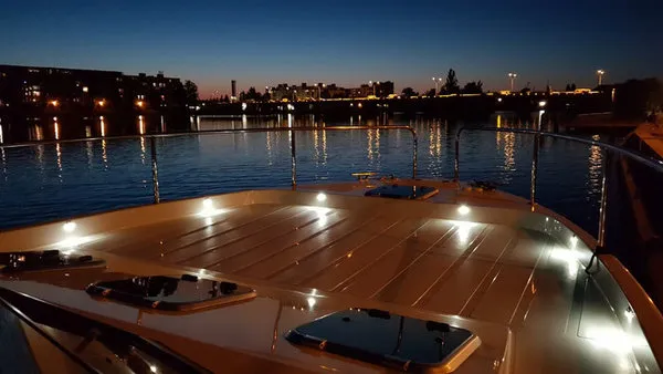 Deck of Tofino, a Futura 36 motor yacht at Kukljica, Croatia