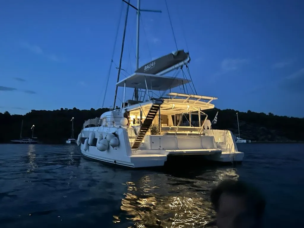 Exterior view of Star Velvet (A/C, Generator, Water Maker, dishwasher), a Bali 4.6 catamaran at Athens, Greece