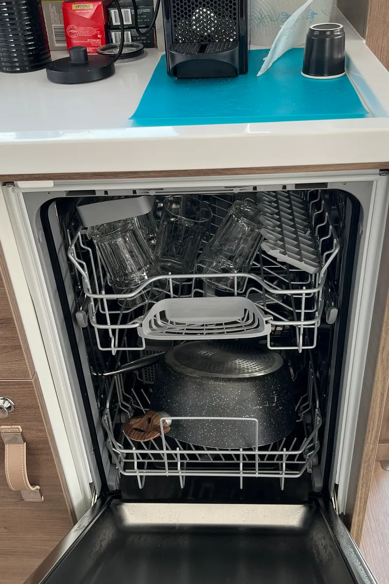 Galley of Star Velvet (A/C, Generator, Water Maker, dishwasher), a Bali 4.6 catamaran at Athens, Greece