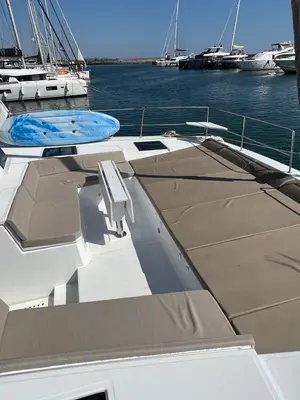 Deck of Star Velvet (A/C, Generator, Water Maker, dishwasher), a Bali 4.6 catamaran at Athens, Greece