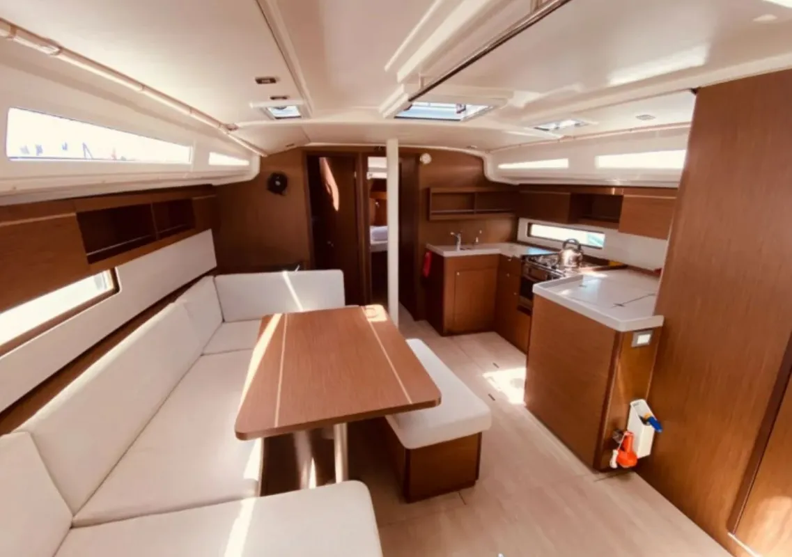 Salon of Yello, a Beneteau Oceanis 40.1 sailboat at Municipal Unit of Lefkada, Greece