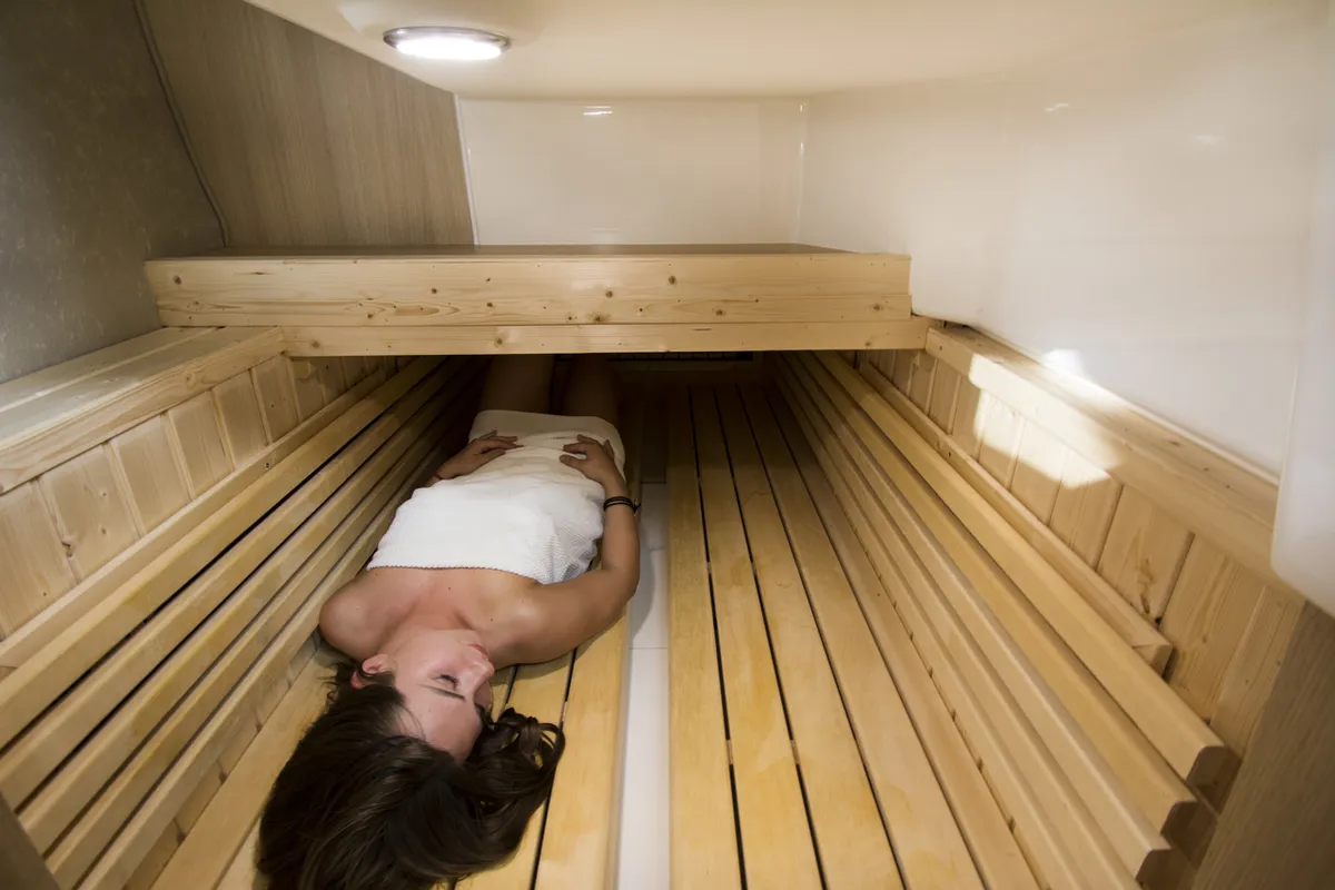 Cabin on Balt 918 Titanium, a motorboat at Wilkasy, Poland