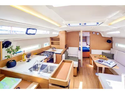 Galley of Konstantinos, a Jeanneau Sun Odyssey 410 sailboat at Ellomenos, Greece