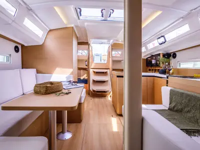Salon of Konstantinos, a Jeanneau Sun Odyssey 410 sailboat at Ellomenos, Greece