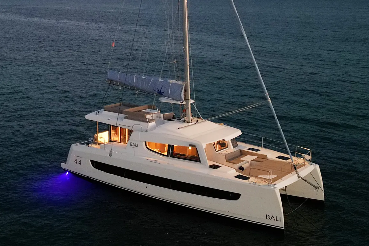Ptarmigan, a Bali 4.4 catamaran at Central Abaco, Bahamas