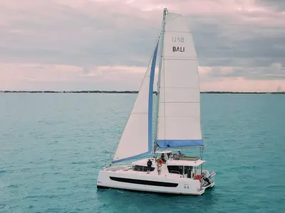 Ptarmigan, a Bali 4.4 catamaran at Central Abaco, Bahamas