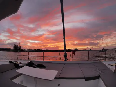Ptarmigan, a Bali 4.4 catamaran at Central Abaco, Bahamas